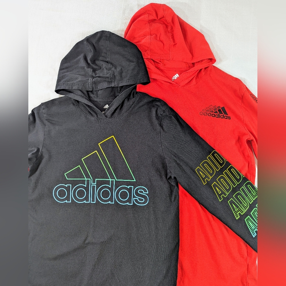 Bundle Of 2: Adidas Kids' Hooded Long-Sleeved Tees